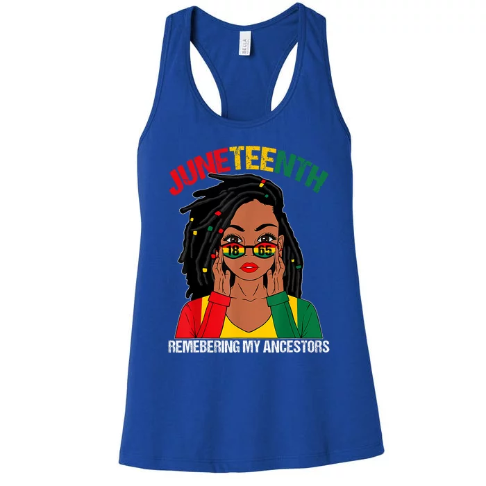 Afro Melanin Black Women Juneteenth Remember My Ancestors Women's Racerback Tank