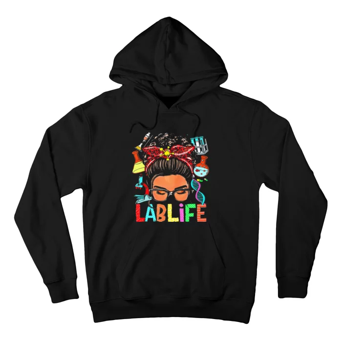 Afro Messy Bun Laboratory Life Lab Week 2024 Lab Technician Hoodie