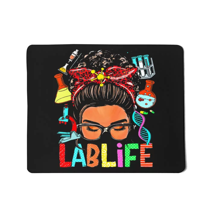 Afro Messy Bun Laboratory Life Lab Week 2024 Lab Technician Mousepad