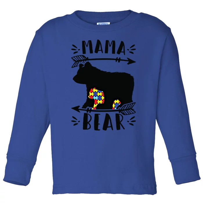 Autism Mama Bear Autism Mother Gift Toddler Long Sleeve Shirt