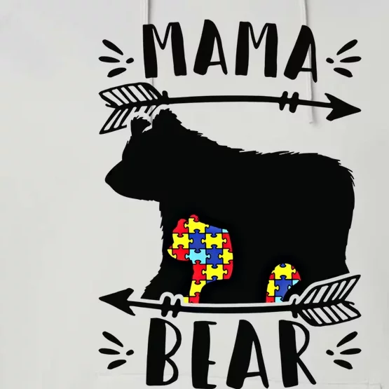 Autism Mama Bear Autism Mother Gift Performance Fleece Hoodie