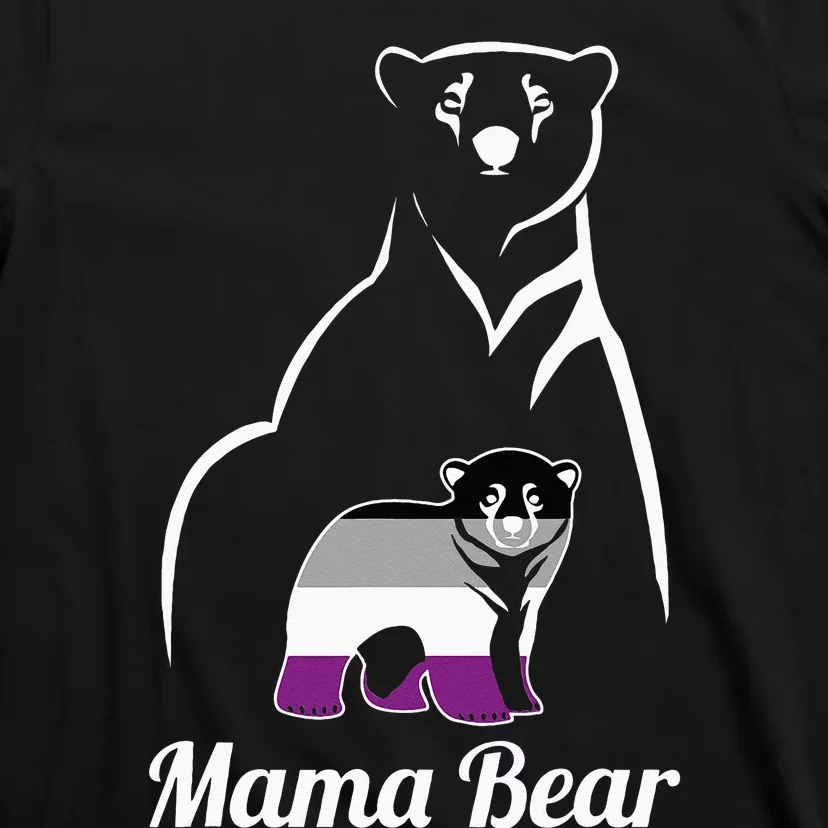 Asexual Mama Bear Asexual Pride LGBT Ace Pride Flag Mom T-Shirt