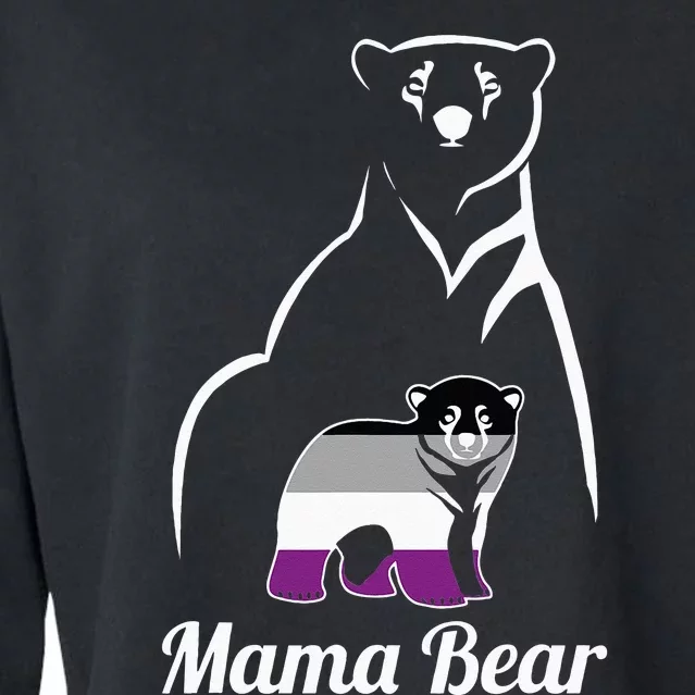 Asexual Mama Bear Asexual Pride LGBT Ace Pride Flag Mom Cropped Pullover Crew