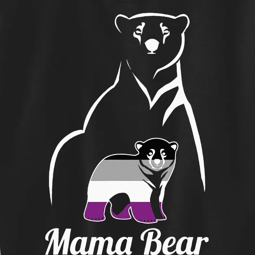 Asexual Mama Bear Asexual Pride LGBT Ace Pride Flag Mom Kids Sweatshirt