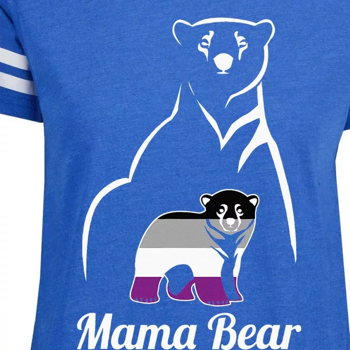 Asexual Mama Bear Asexual Pride LGBT Ace Pride Flag Mom Enza Ladies Jersey Football T-Shirt