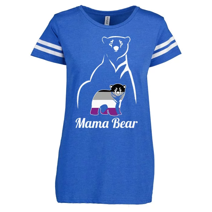 Asexual Mama Bear Asexual Pride LGBT Ace Pride Flag Mom Enza Ladies Jersey Football T-Shirt