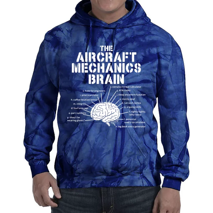 Aircraft Mechanics Brain Shirt Aviation Gift Tie Dye Hoodie