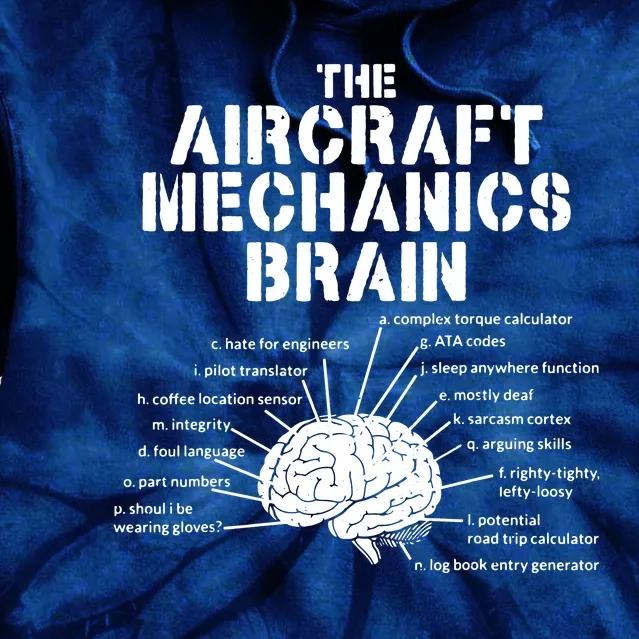 Aircraft Mechanics Brain Shirt Aviation Gift Tie Dye Hoodie