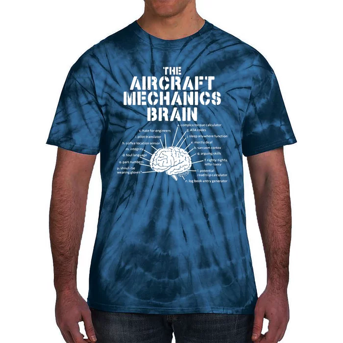 Aircraft Mechanics Brain Shirt Aviation Gift Tie-Dye T-Shirt