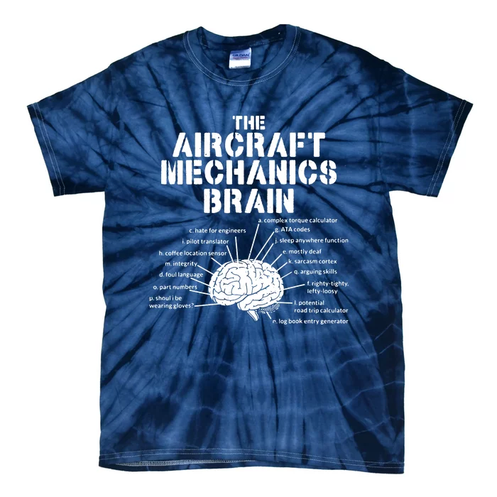 Aircraft Mechanics Brain Shirt Aviation Gift Tie-Dye T-Shirt