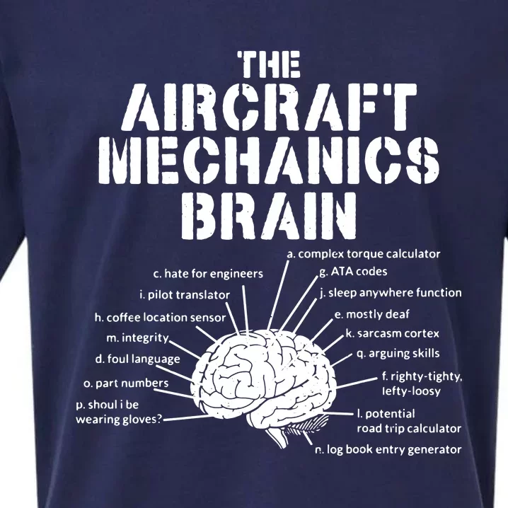 Aircraft Mechanics Brain Shirt Aviation Gift Sueded Cloud Jersey T-Shirt