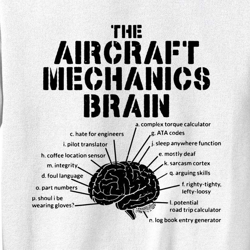 Aircraft Mechanics Brain Shirt Aviation Gift Sweatshirt