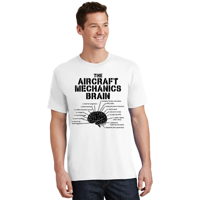 Aircraft Mechanics Brain Shirt Aviation Gift T-Shirt | TeeShirtPalace