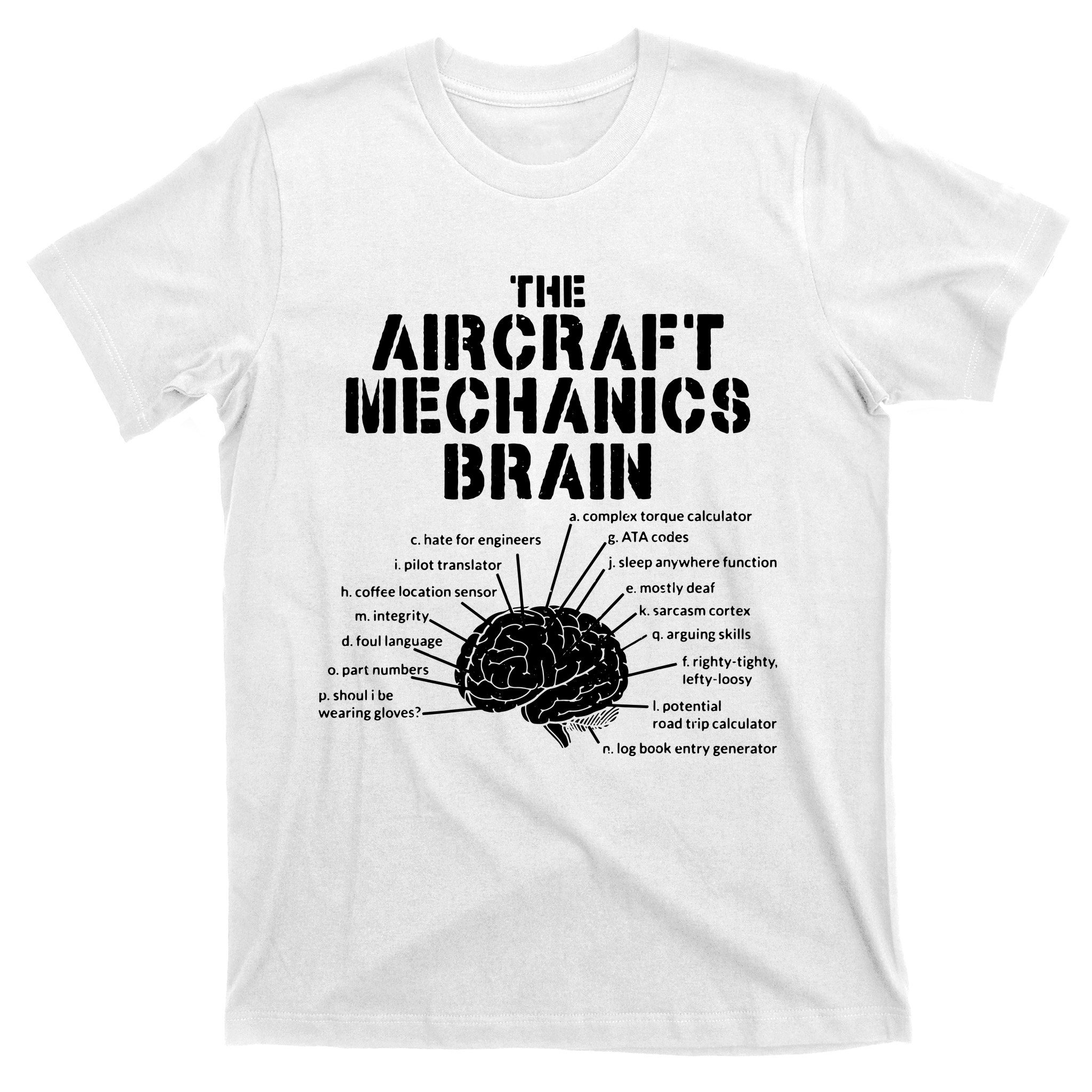 Aircraft Mechanics Brain Shirt Aviation Gift T-Shirt | TeeShirtPalace