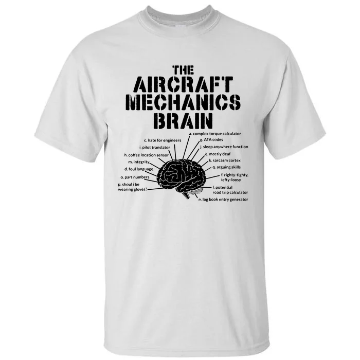 Aircraft Mechanics Brain Shirt Aviation Gift Tall T-Shirt