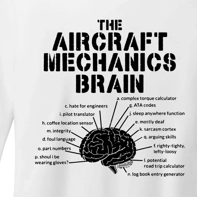 Aircraft Mechanics Brain Shirt Aviation Gift Womens CVC Long Sleeve Shirt