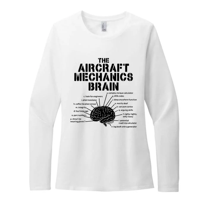 Aircraft Mechanics Brain Shirt Aviation Gift Womens CVC Long Sleeve Shirt