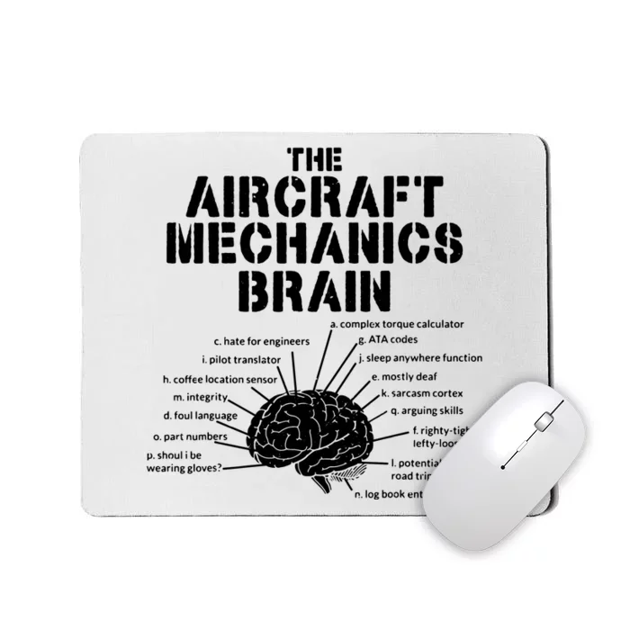 Aircraft Mechanics Brain Shirt Aviation Gift Mousepad