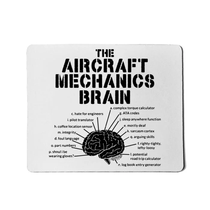 Aircraft Mechanics Brain Shirt Aviation Gift Mousepad