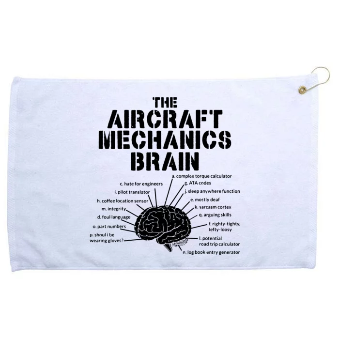 Aircraft Mechanics Brain Shirt Aviation Gift Grommeted Golf Towel