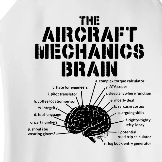 Aircraft Mechanics Brain Shirt Aviation Gift Women’s Perfect Tri Rocker Tank