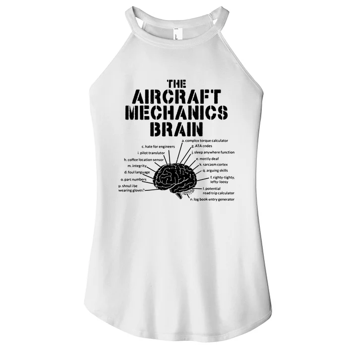 Aircraft Mechanics Brain Shirt Aviation Gift Women’s Perfect Tri Rocker Tank