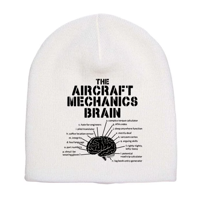 Aircraft Mechanics Brain Shirt Aviation Gift Short Acrylic Beanie