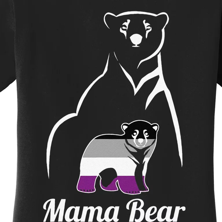 Asexual Mama Bear Asexual Pride LGBT Ace Pride Flag Mom Women's T-Shirt