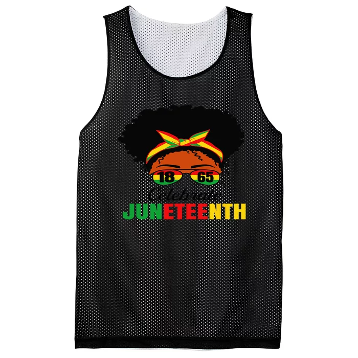 Awesome Messy Bun Celebrate Juneteenth Black History Mesh Reversible Basketball Jersey Tank