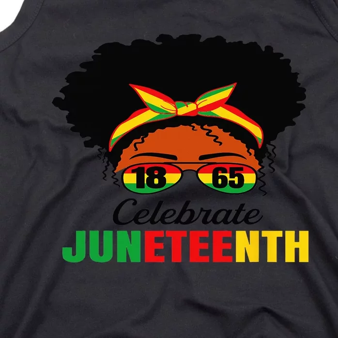 Awesome Messy Bun Celebrate Juneteenth Black History Tank Top