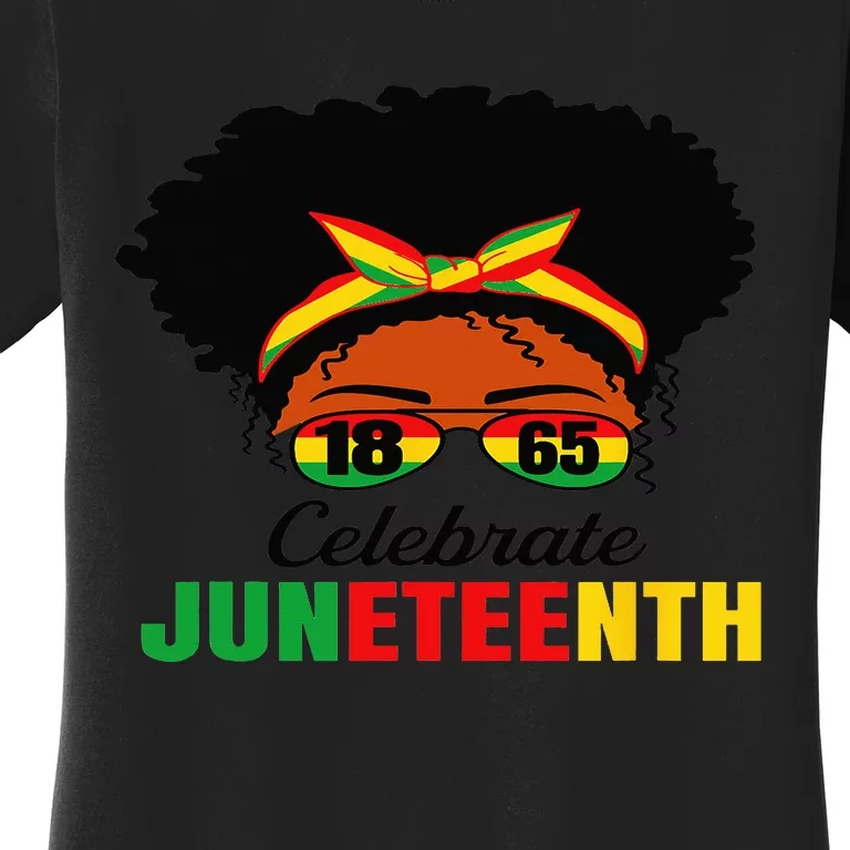 Awesome Messy Bun Celebrate Juneteenth Black History Women's T-Shirt