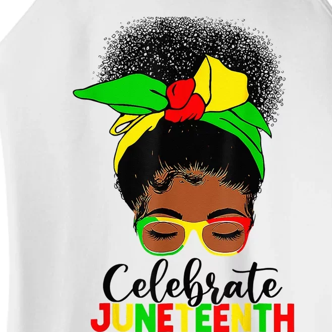 Awesome Messy Bun Juneteenth Celebrate 1865 June 19th Women’s Perfect Tri Rocker Tank