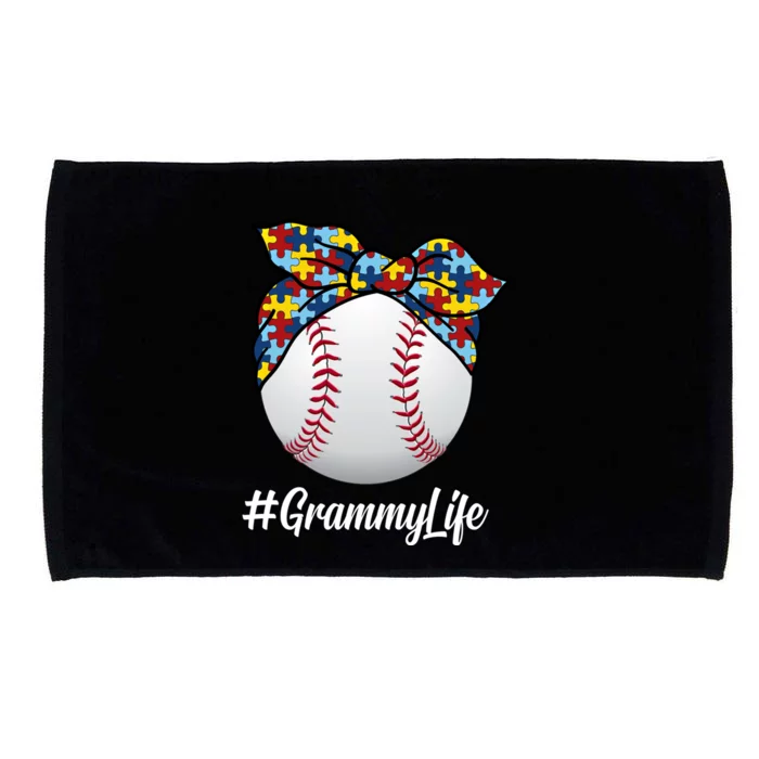 Autism Mom Baseball Grammy Life Autism Awareness Cool Gift Microfiber Hand Towel