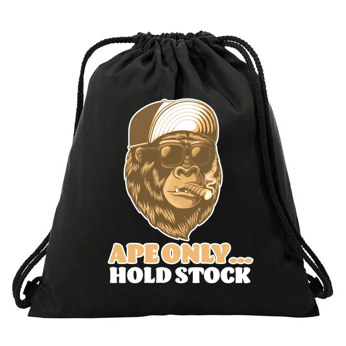 AMC Apes Only Hold The Stock Drawstring Bag