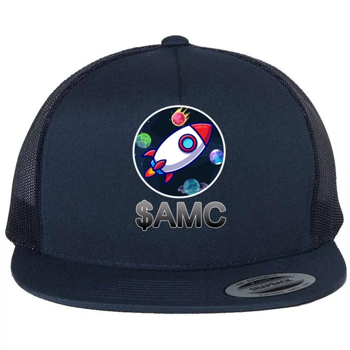 AMC Go To The Moon Rocket Ship Flat Bill Trucker Hat