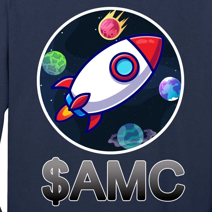 AMC Go To The Moon Rocket Ship Tall Long Sleeve T-Shirt