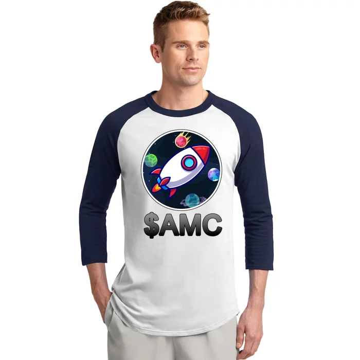 AMC Go To The Moon Rocket Ship Baseball Sleeve Shirt