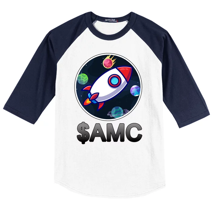 AMC Go To The Moon Rocket Ship Baseball Sleeve Shirt