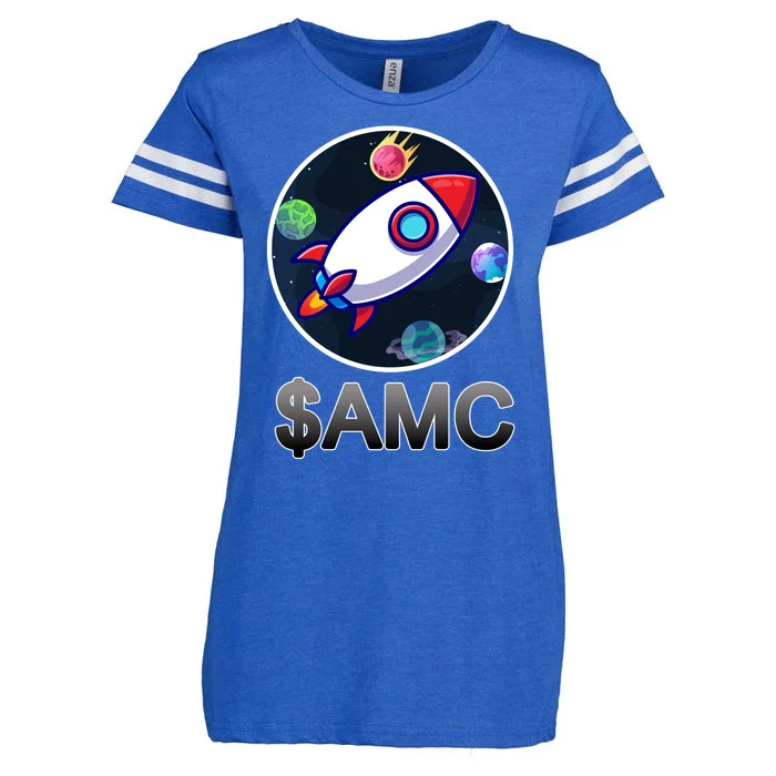 AMC Go To The Moon Rocket Ship Enza Ladies Jersey Football T-Shirt