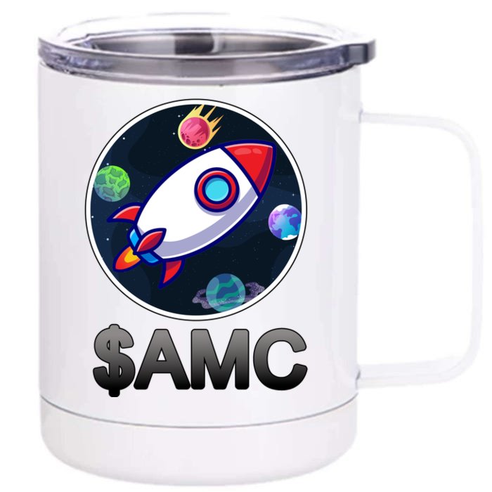 AMC Go To The Moon Rocket Ship Front & Back 12oz Stainless Steel Tumbler Cup