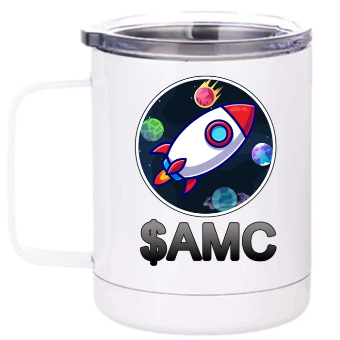 AMC Go To The Moon Rocket Ship Front & Back 12oz Stainless Steel Tumbler Cup