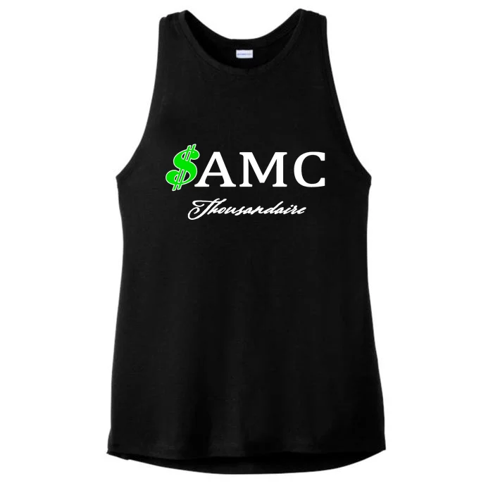 AMC Stocks Symbol Thousandaire Ladies Tri-Blend Wicking Tank