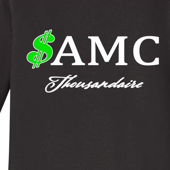 AMC Stocks Symbol Thousandaire Baby Long Sleeve Bodysuit