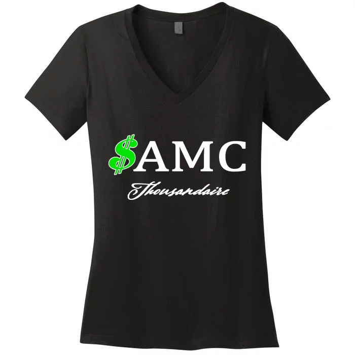 AMC Stocks Symbol Thousandaire Women's V-Neck T-Shirt