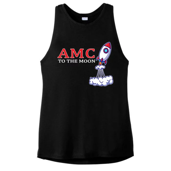 AMC Stocks To The Moon Wall Street Ladies Tri-Blend Wicking Tank