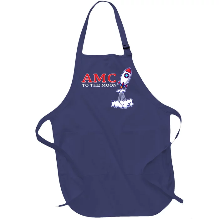 AMC Stocks To The Moon Wall Street Full-Length Apron With Pocket