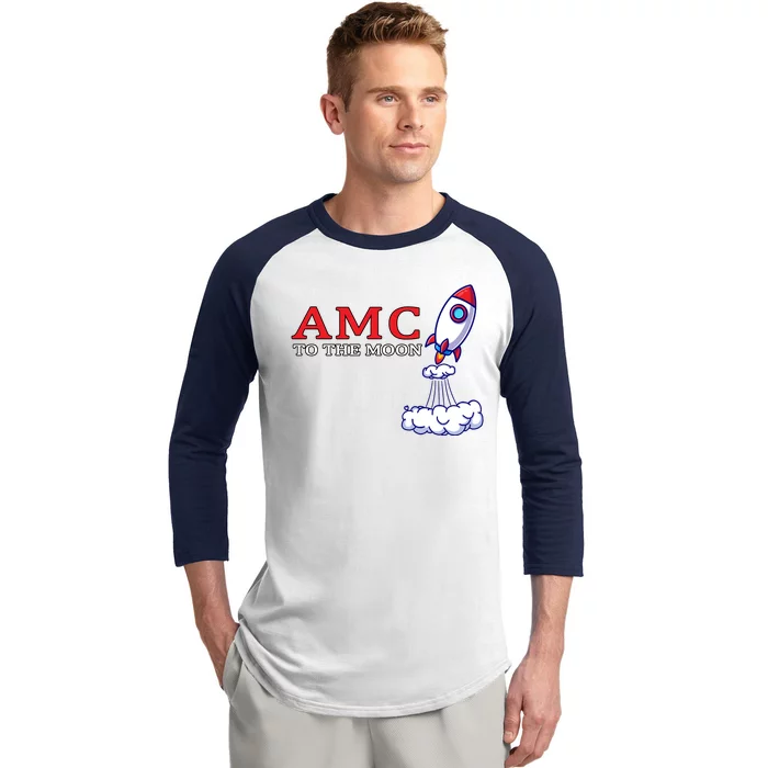 AMC Stocks To The Moon Wall Street Baseball Sleeve Shirt