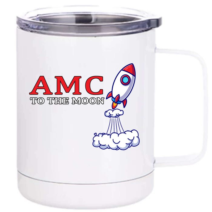 AMC Stocks To The Moon Wall Street Front & Back 12oz Stainless Steel Tumbler Cup