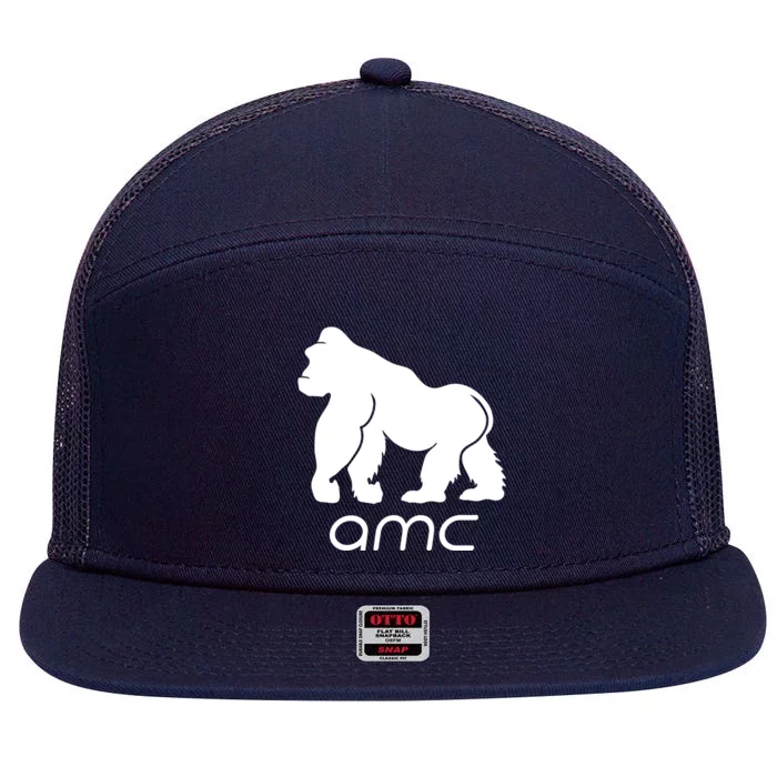 AMC To the moon Short Squeeze Ape 7 Panel Mesh Trucker Snapback Hat