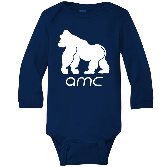 AMC To the moon Short Squeeze Ape Baby Long Sleeve Bodysuit